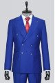 Elroy Gentle Royal Blue Peaked Lapel Double Breasted Prom Suits