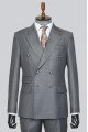 Elton Formal Gray Peaked Lapel Double Breasted Prom Suits
