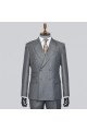 Elton Formal Gray Peaked Lapel Double Breasted Prom Suits