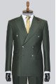 Emmanuel Mind Dark Green Peaked Lapel Double Breasted Prom Suits