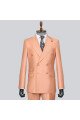 Eric Modern Coral Peaked Lapel Double Breasted Prom Suits