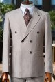 Fitch Formal Light Gray Peaked Lapel Double Breasted Prom Suits