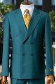 Fitzgerald Classical Turquoise Peaked Lapel Double Breasted Prom Suits