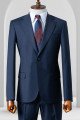 Gabriel Handsome Dark Navy Notched Lapel Slim Fit Business Suits