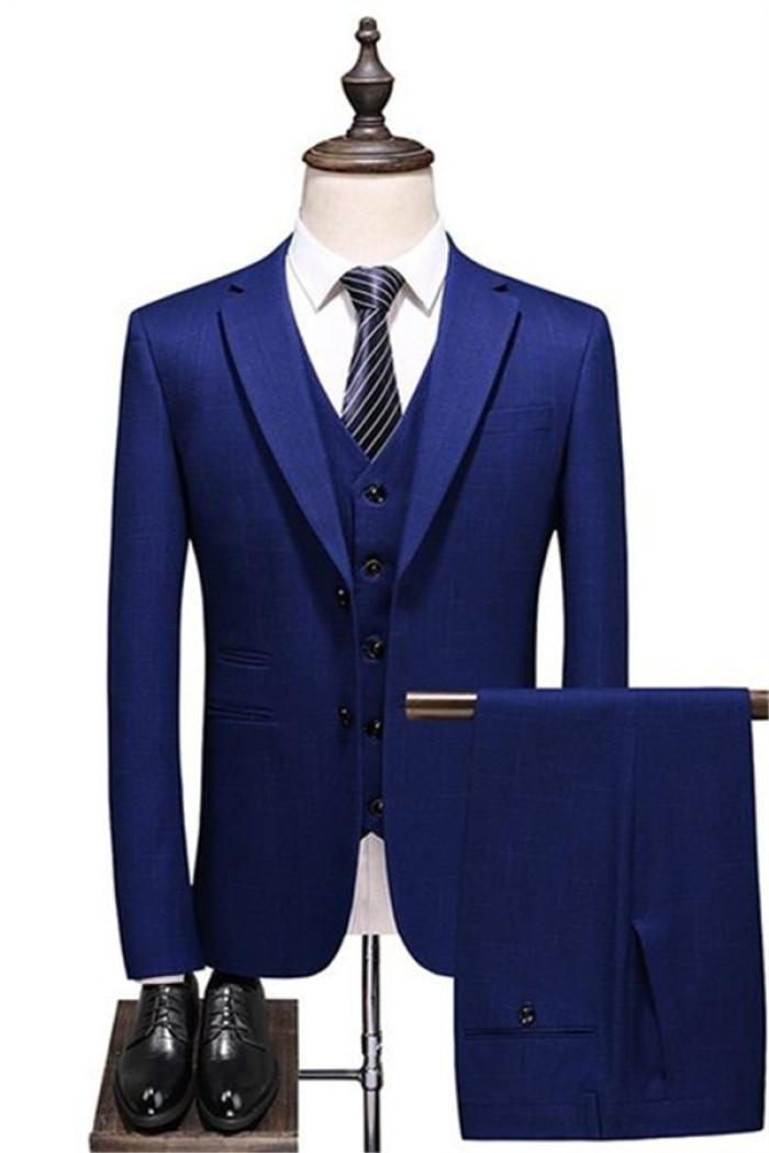 Navy Blue Simple Formal Tuxedo | Bespoke Slim fit Men Suits