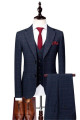 Blue Grid Casual Men Suits | Stylish Three Pieces Business Suits