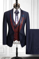 Navy Blue Dress Suits Men Suits | Bridesgroom Suit Dinner Party Fitting Suit