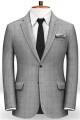 Gray Plaid Men Suits For Two Pieces | Newest Slim Fit Business Suits