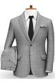 Gray Plaid Men Suits For Two Pieces | Newest Slim Fit Business Suits