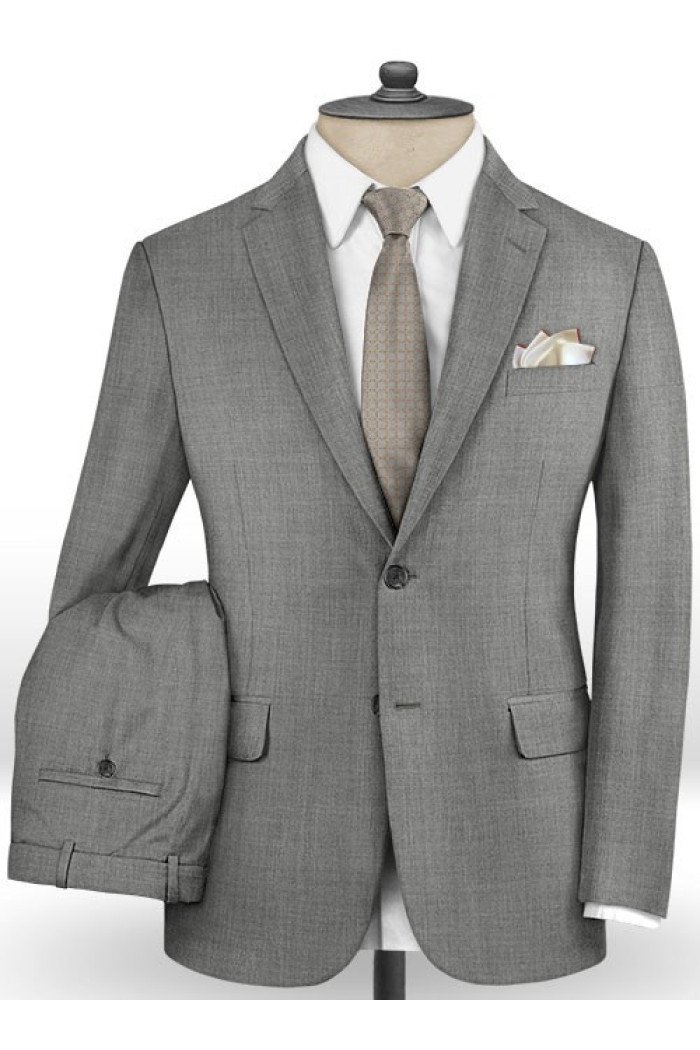 Stanley Gray Business Men Suits | Notched Lapel Slim Fit Tuxedo