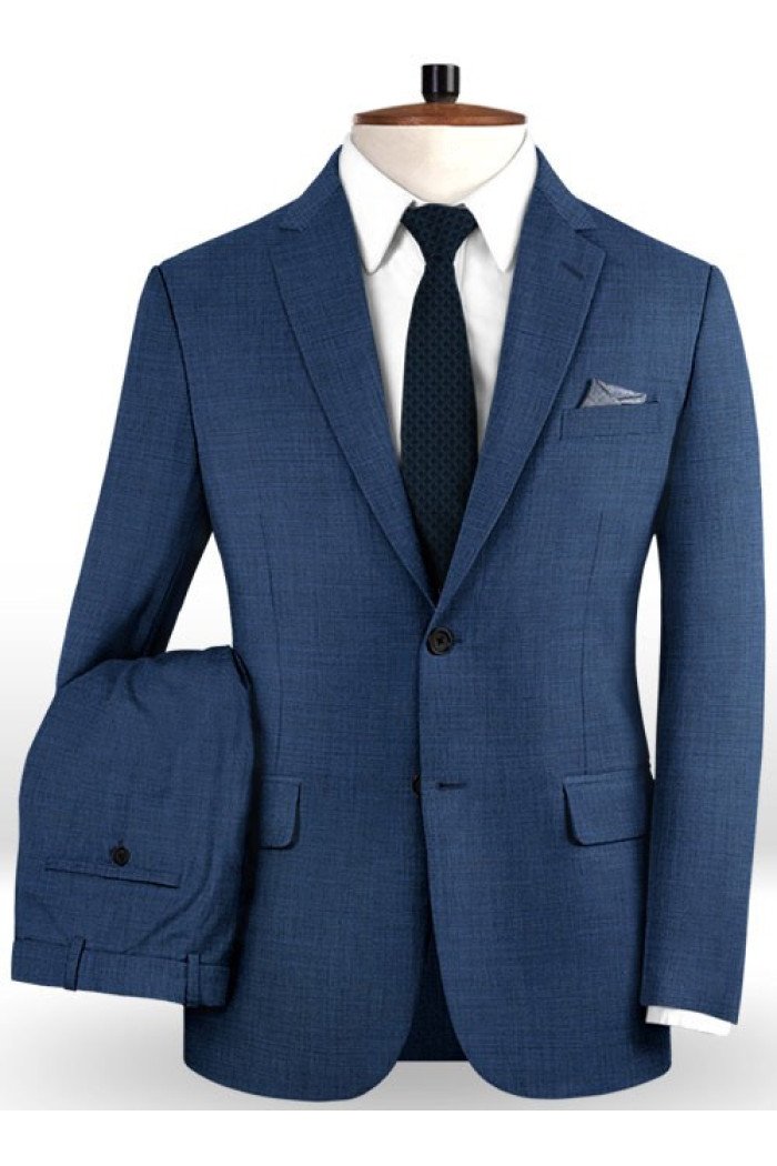 Muhammad Navy Blue 2 Pieces Mens Suit with Notch Lapel for Business