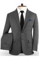 Bradyn Dark Gray Notch Lapel Formal Stylish Men Suits for Business