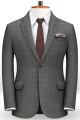 New Arrival Gray Plaid Men Suits | Formal Business Man Suits 2 Piece