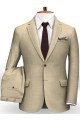 Chace Khaki Wedding Groom Men Suits | Slim Fit Plaid Tuxedo for Men