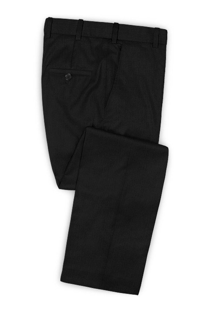 Vicente Black Business Formal Two Piece Men Suits