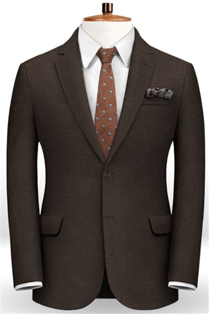 Quintin Brown Notched Lapel Decent Comfortable Business Suits