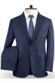 Madden Dark Blue Business Fashion Two Buttons Striped Formal Suits