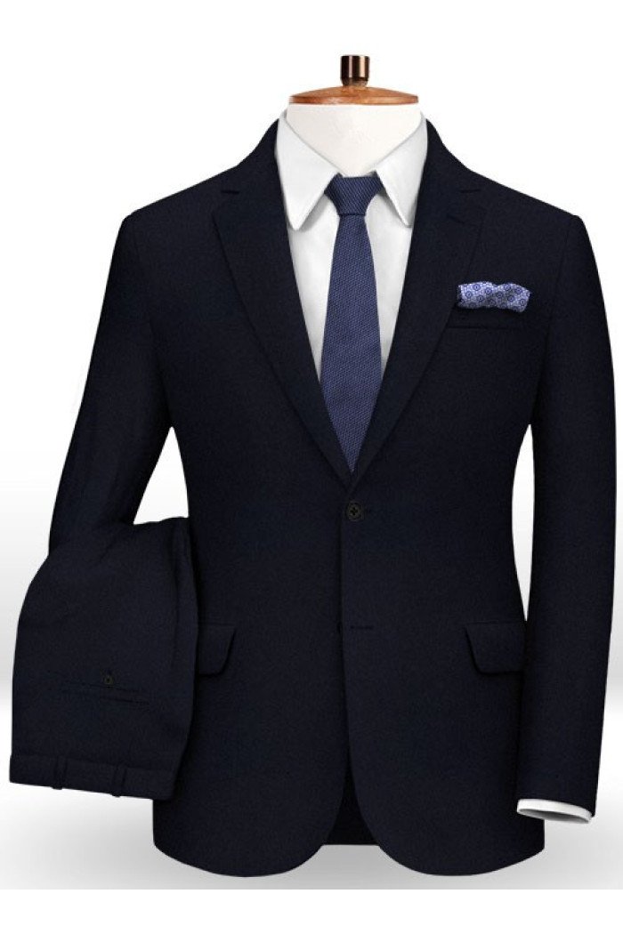 Dark Blue Newest Two Pieces Men Suits | Business Notch Lapel Tuxedo for Men