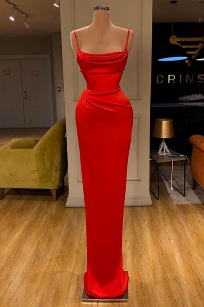 Ava Simple Hot Red Spaghetti Straps Sheath Prom Dress Ava Simple Hot Red Spaghetti Straps Sheath Prom Dress